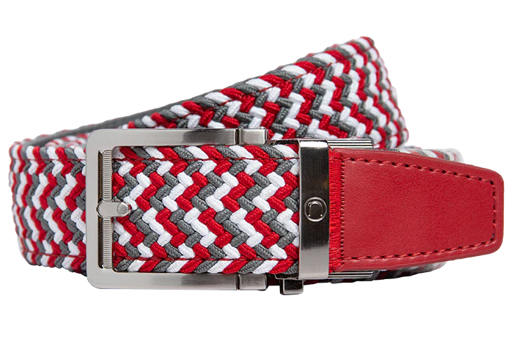 Braided Scarlet, Grey & Black Belt