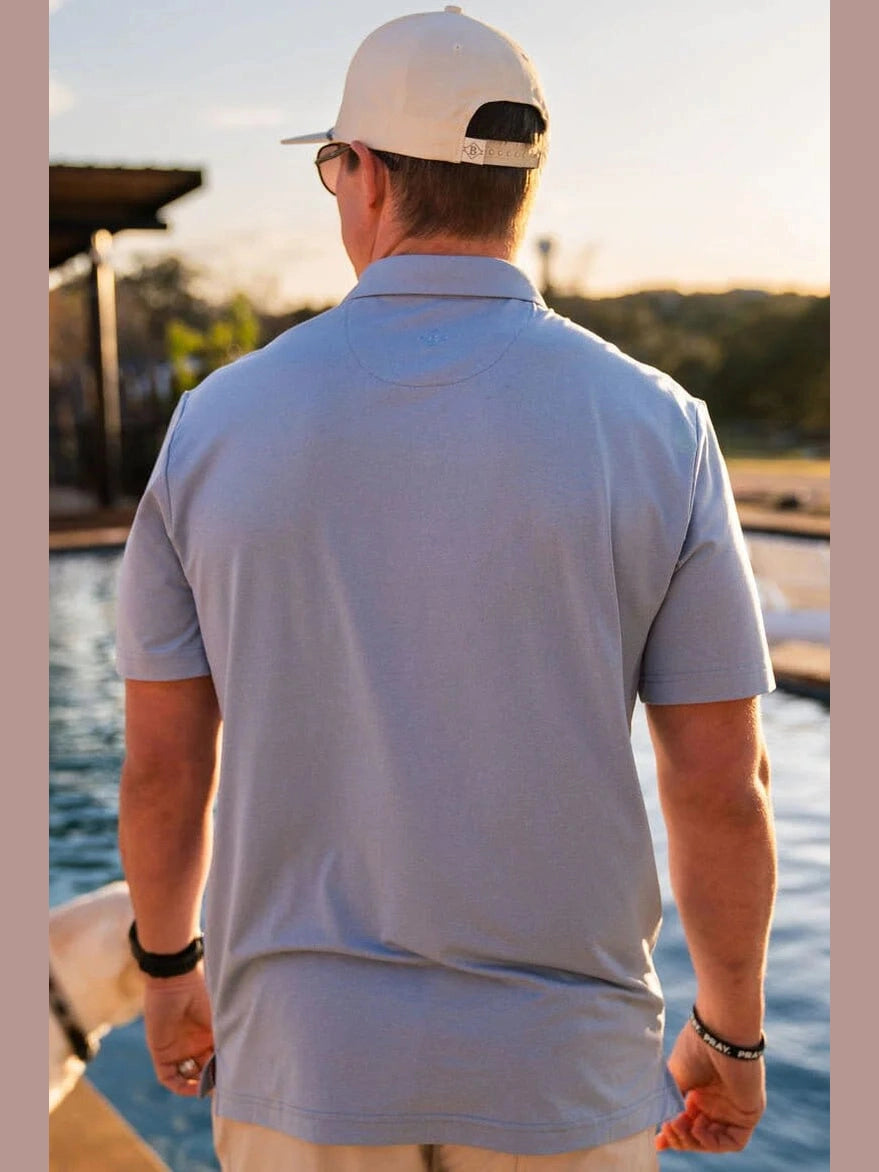 Performance Polo - Heather Sky Blue