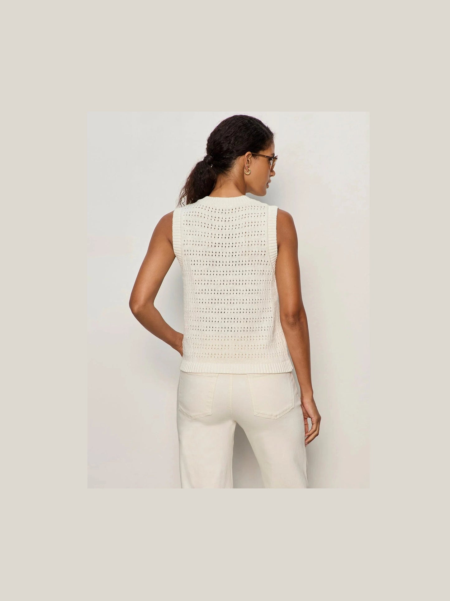 Pointelle Shell - Ivory