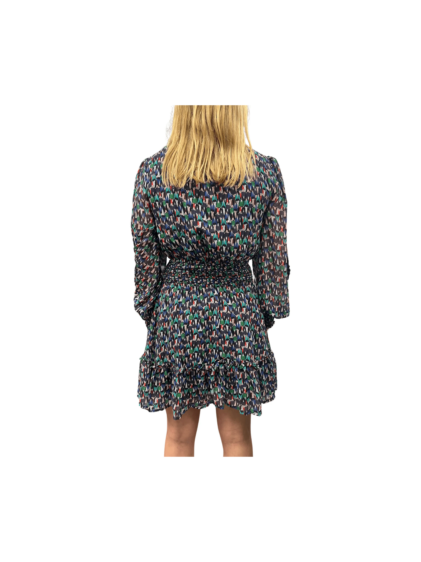 Alicia Mini Dress - Sheer Overlay & Chic Black Pattern