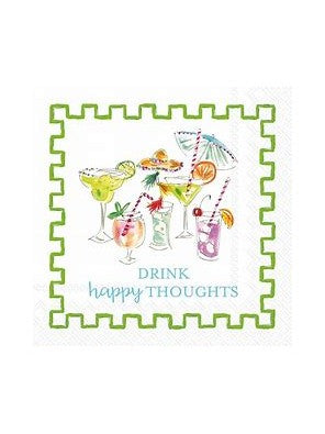 Paper Cocktail Napkin 20 Ct Drink Happy Thoughts Rosanne Beck