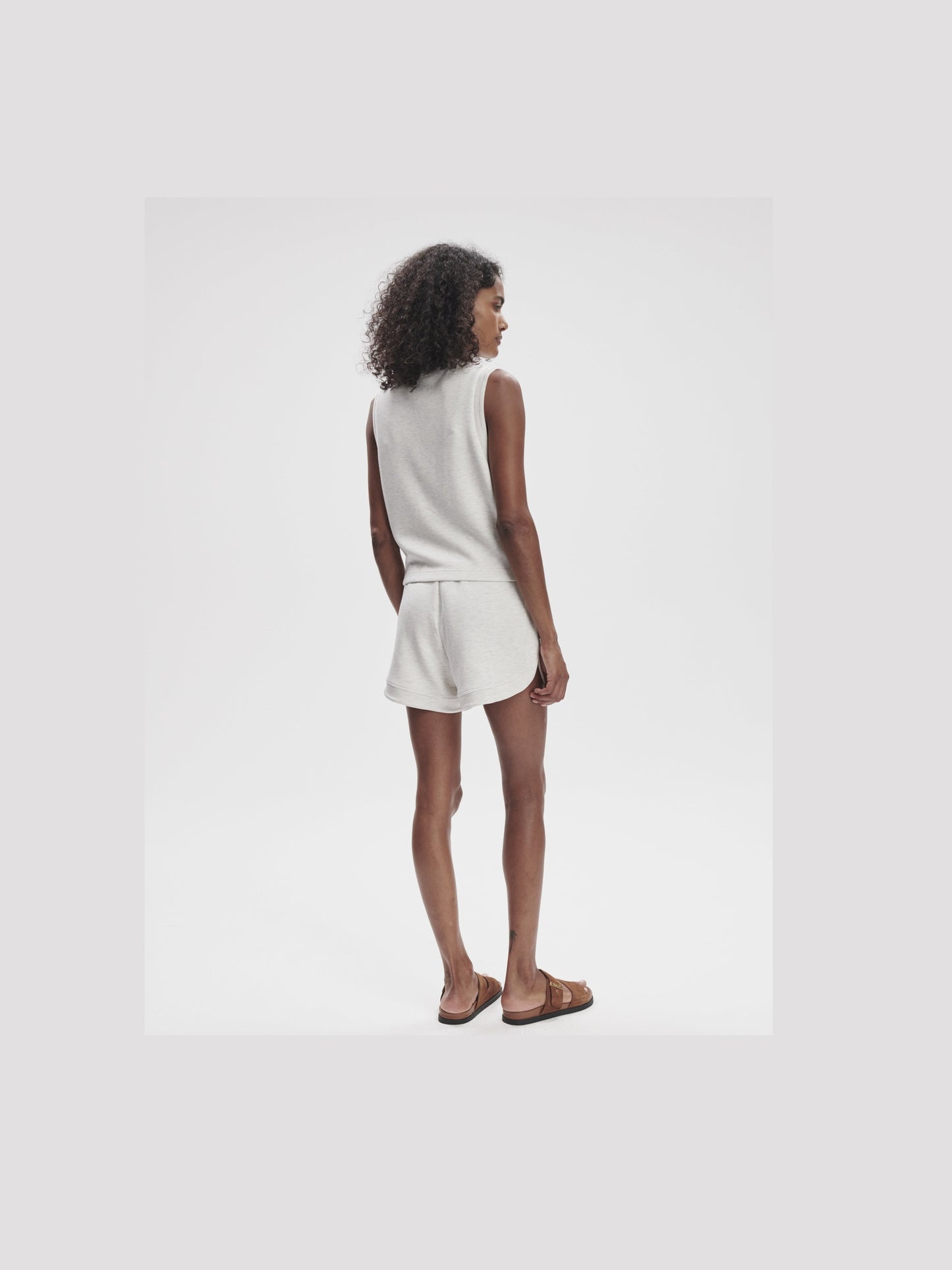 Ollie High Rise Shorts - Ivory Marl