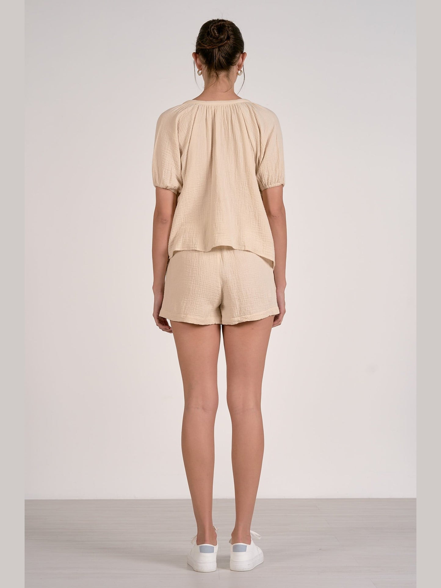 Puff Sleeve Button Down - Natural