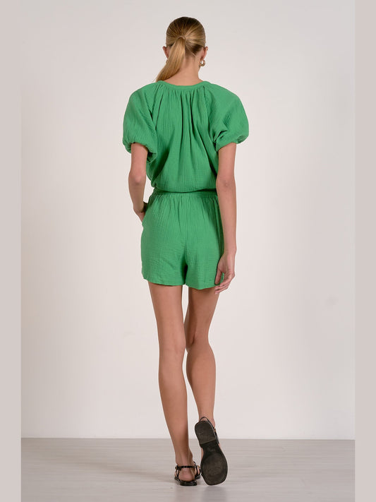 Linen Shorts - Kelly Green