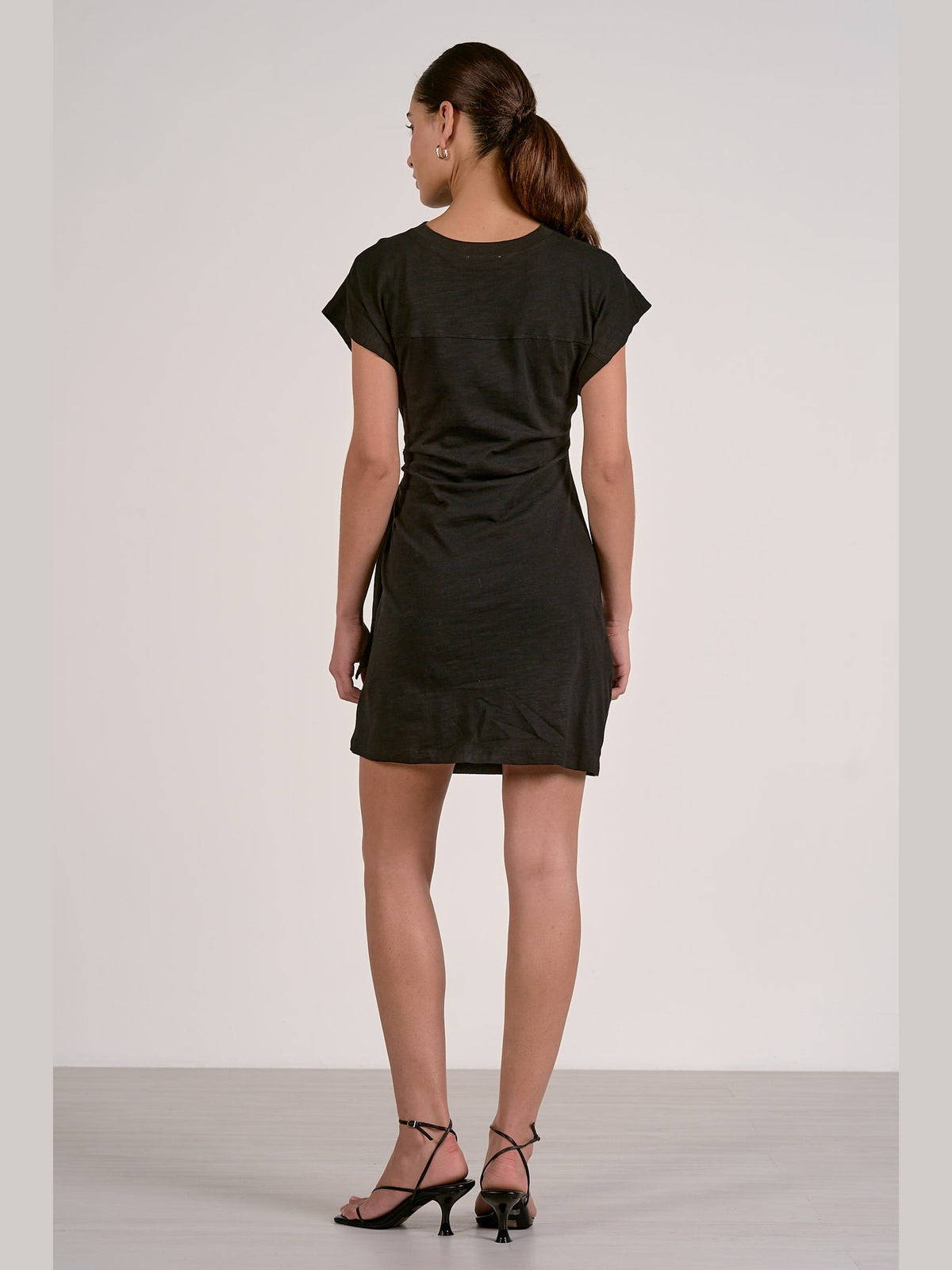 Front Tie Mini Dress - Black