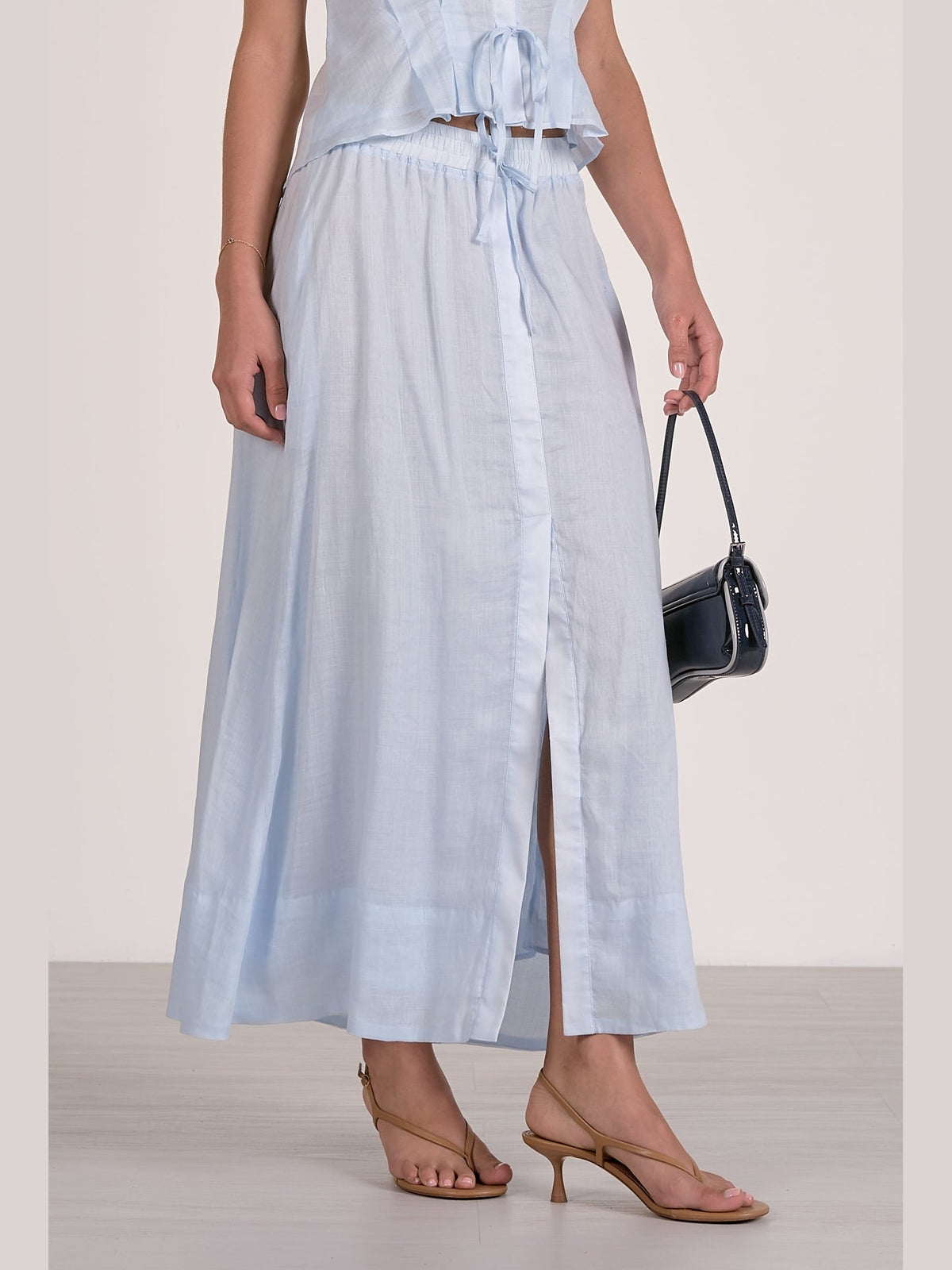 Maxi Linen Skirt - Light Blue