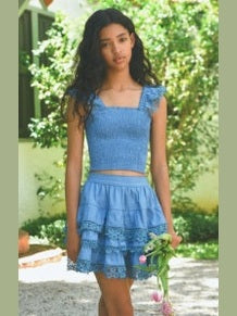 Adina Skirt - Riverside Blue