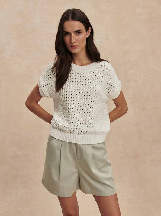 Denny Knit Top - Snow White