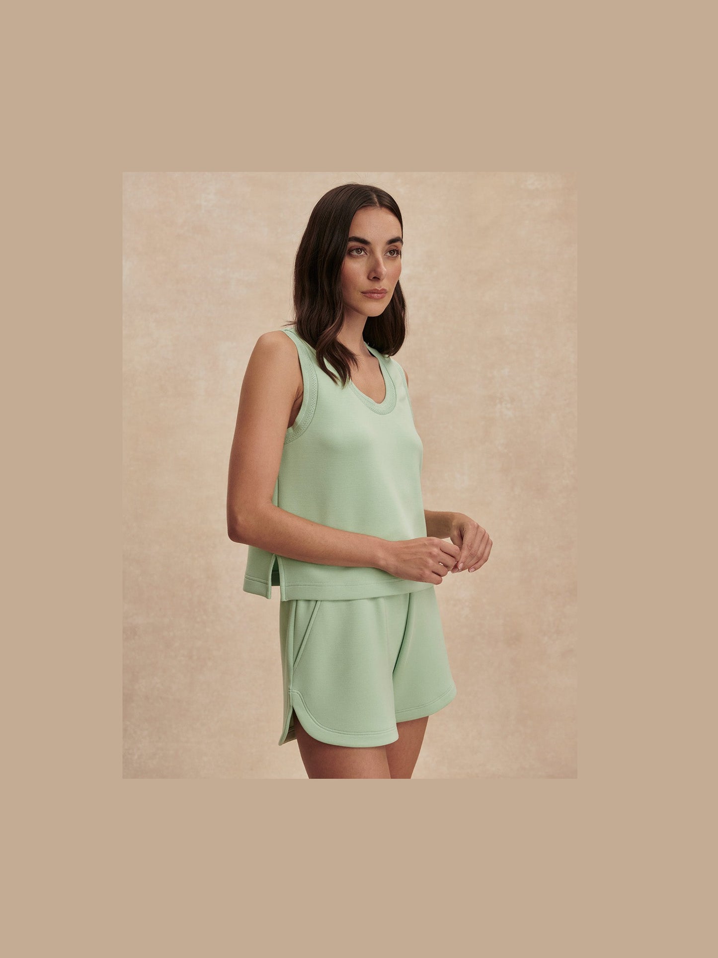 Cambrie Scoop Neck Tank - Sage Mint