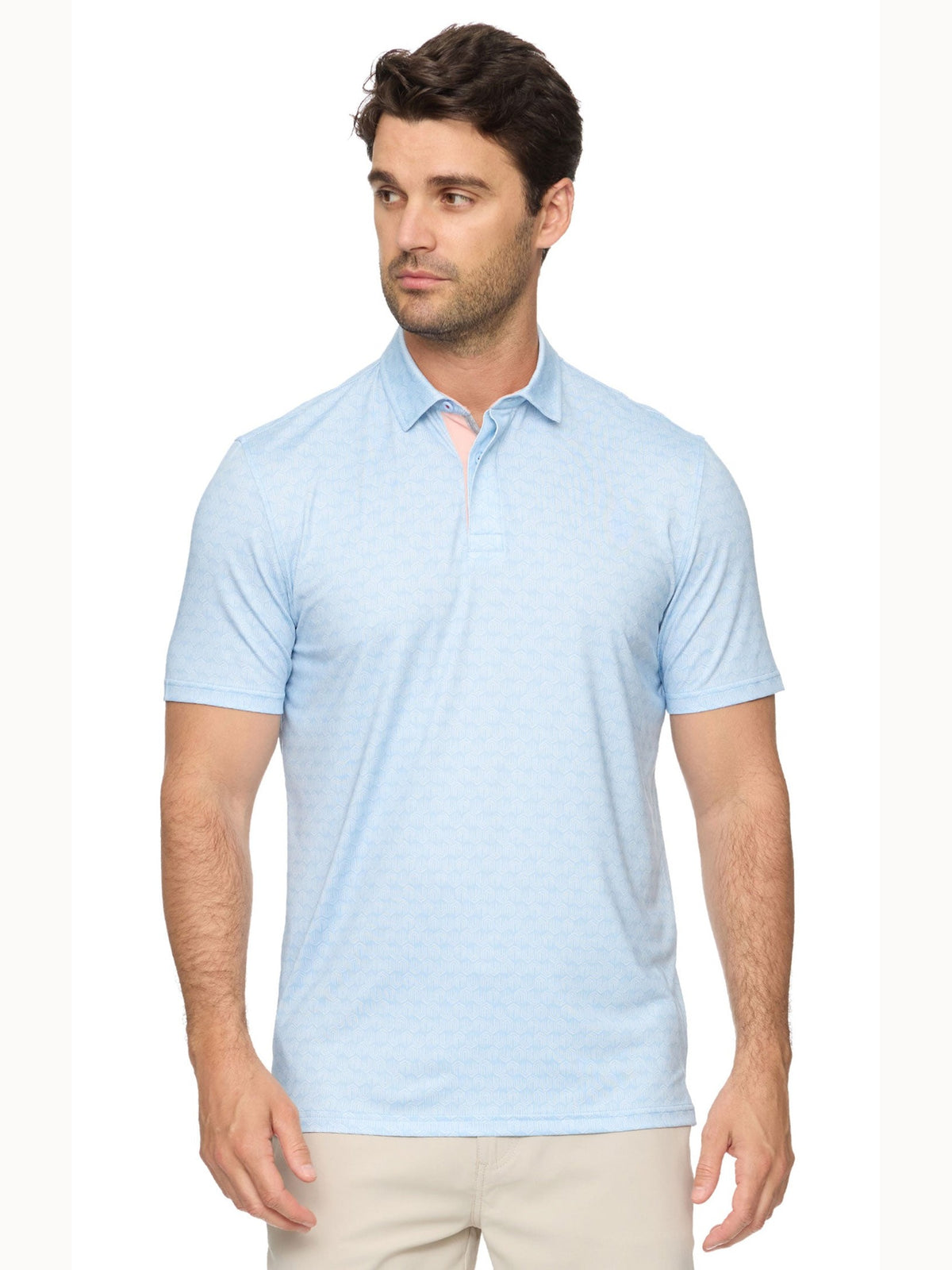 Avila Short Sleeve Geo Print Performance Polo