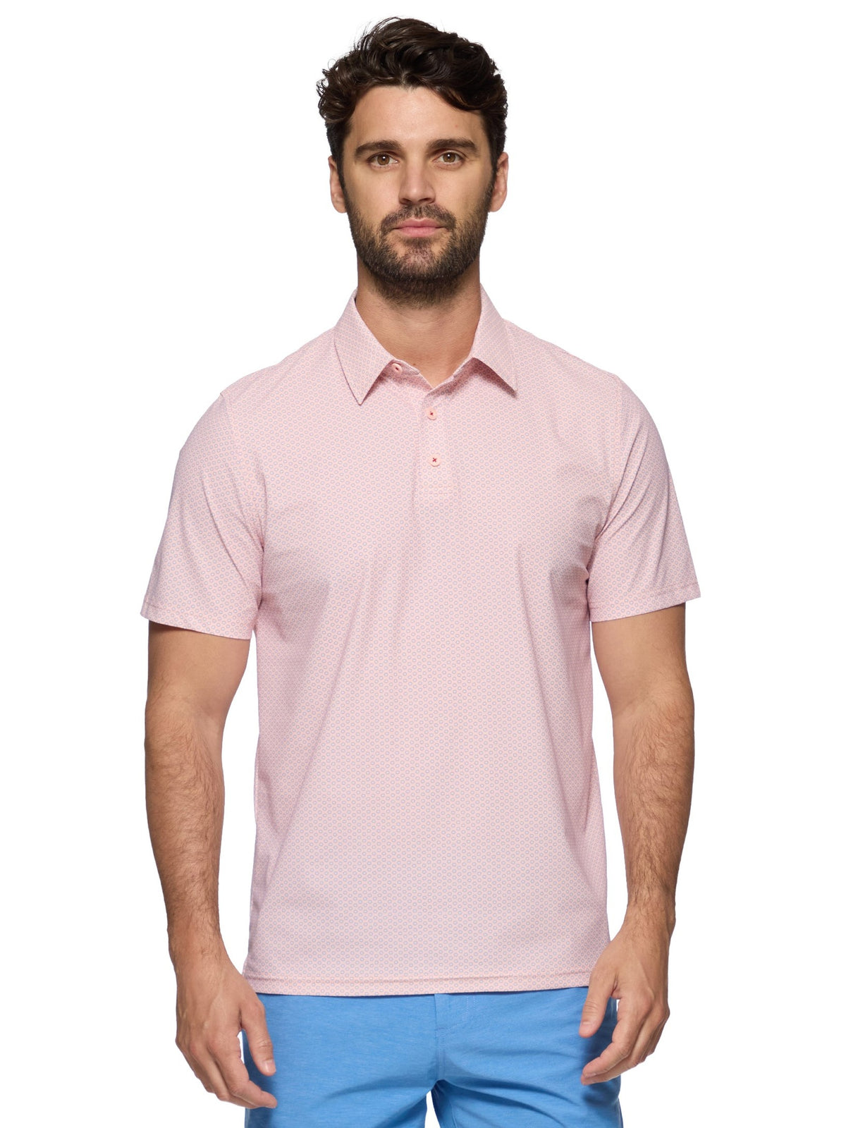 Stateline Short Sleeve Geo Dot Performance Polo