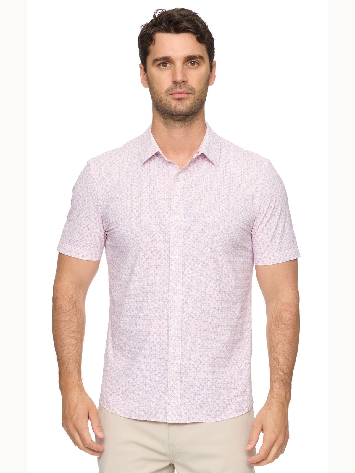 Edmond Short Sleeve Geo Print Journey Shirt