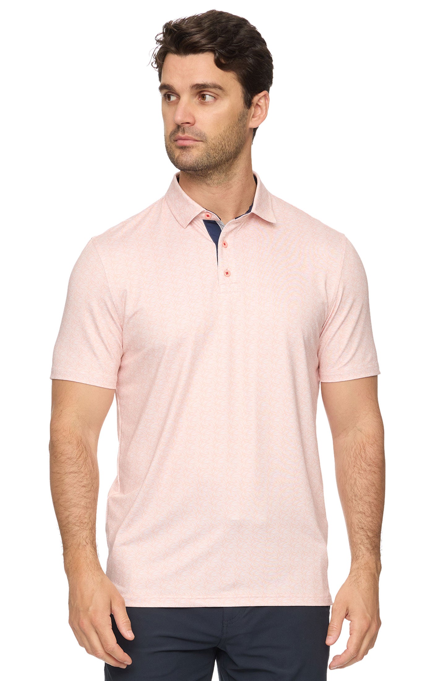 Cloverdale SS Leaf Print Performance Polo