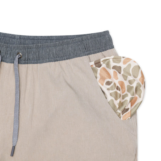 7" Athletic Short - Heather Khaki/ Venado Camo Liner
