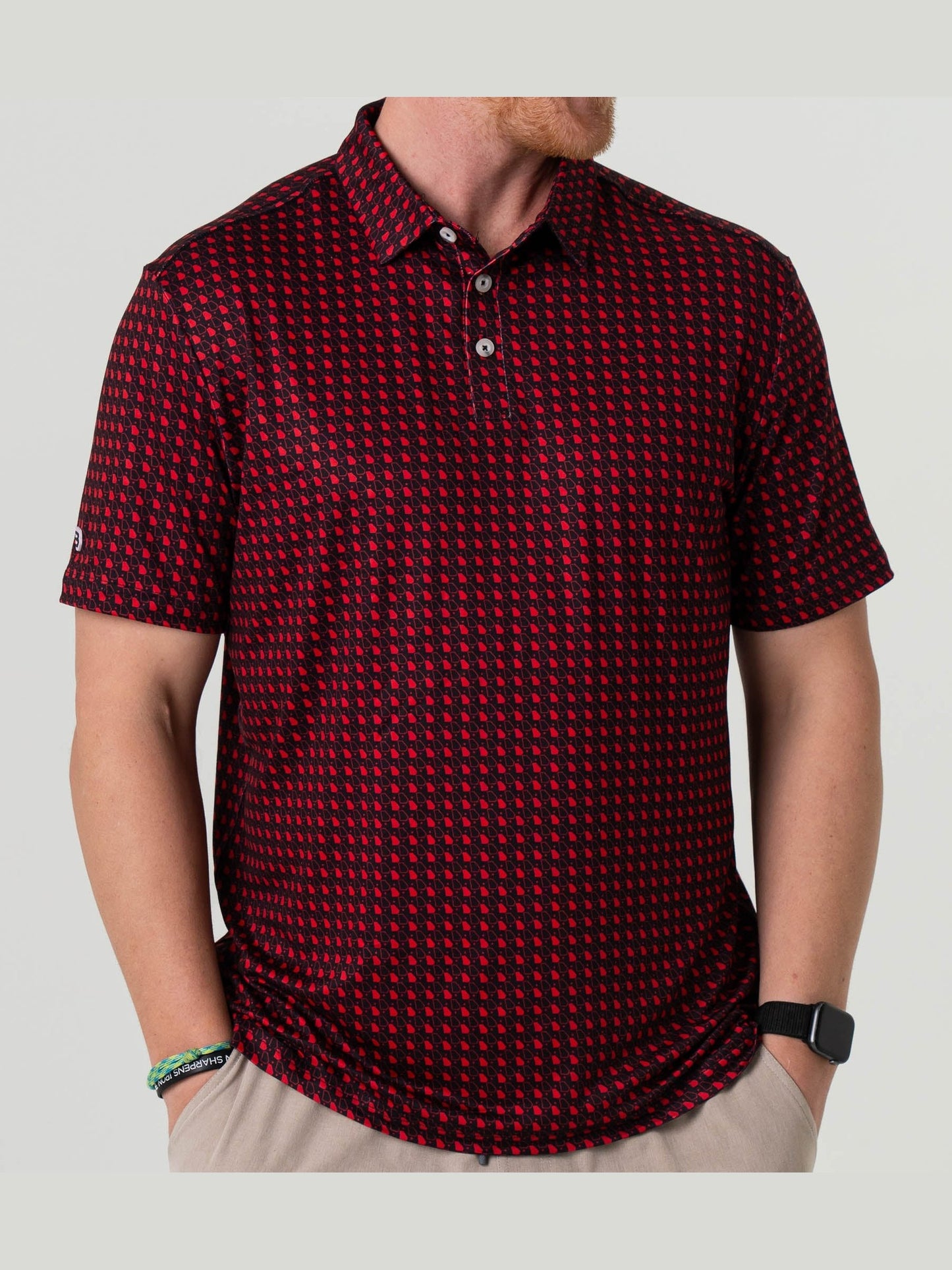 Performance Polo - Georgia Black/Red