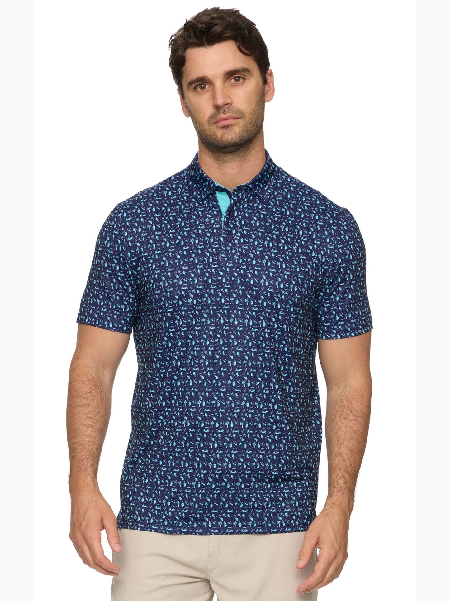 Camden Golf Print Performance Polo