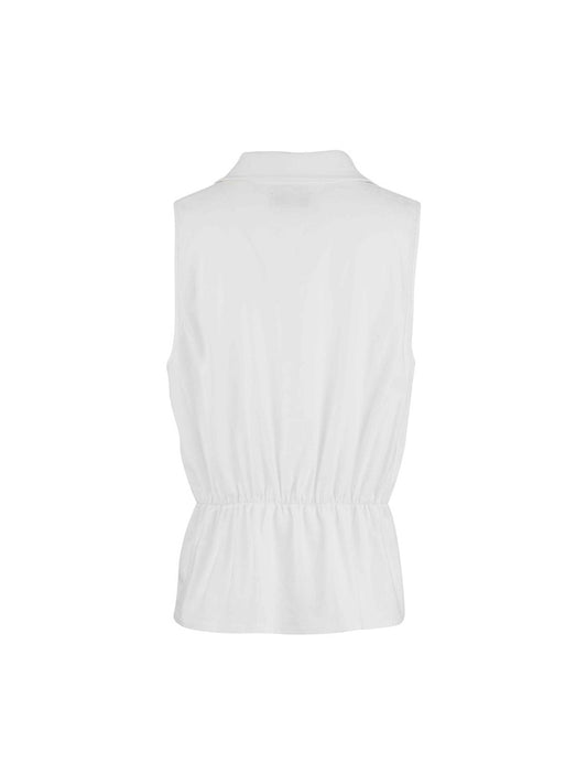Sara Sleeveless Top w/ Twisted Bottom - White