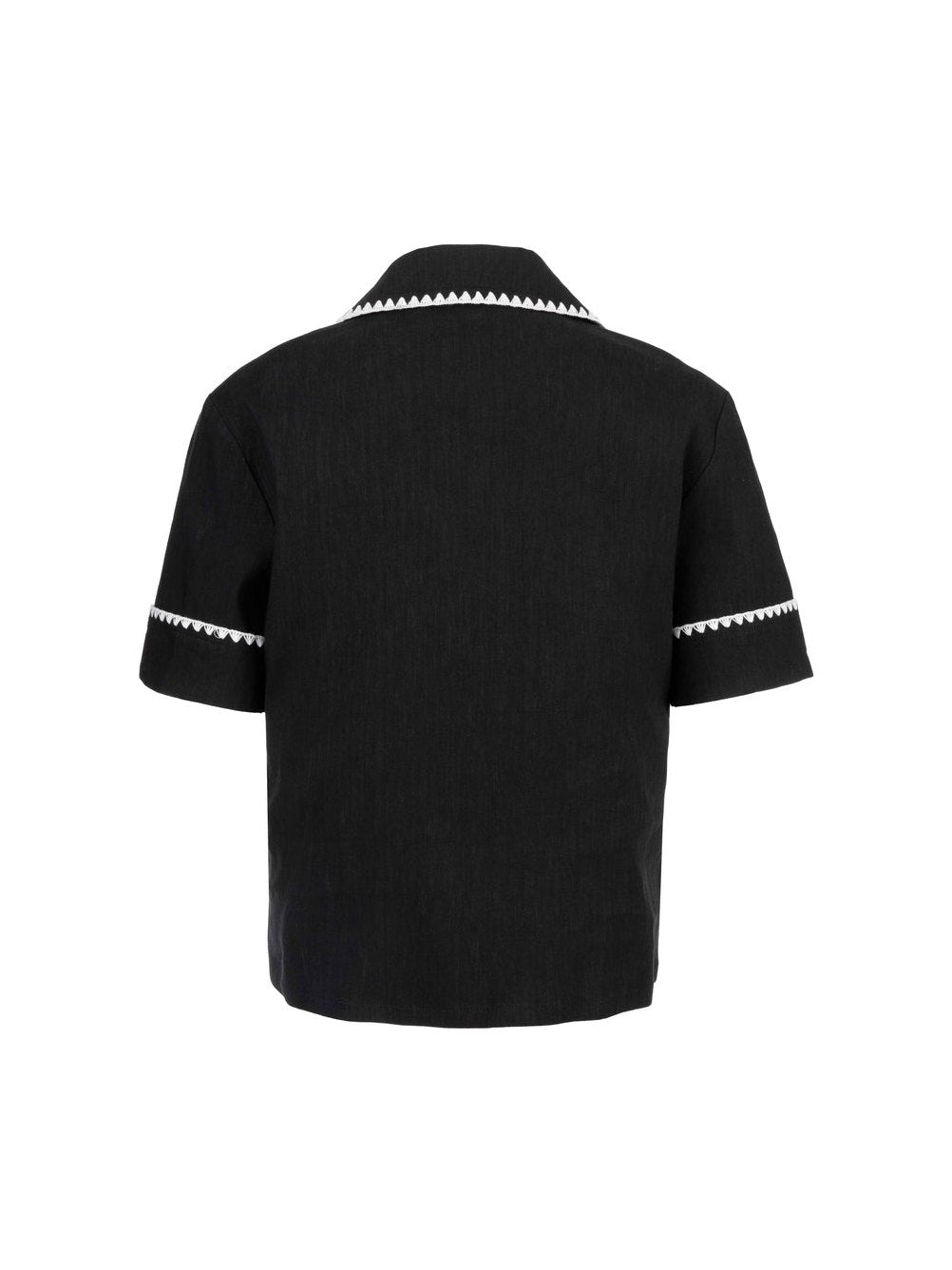 Marisol Short Sleeve Button Front w/ Embellished Detail