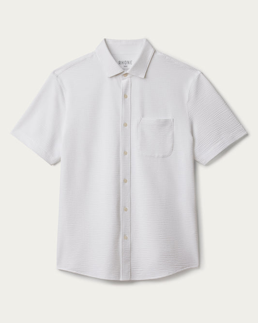 Commuter Seersucker Short Sleeve Shirt - White