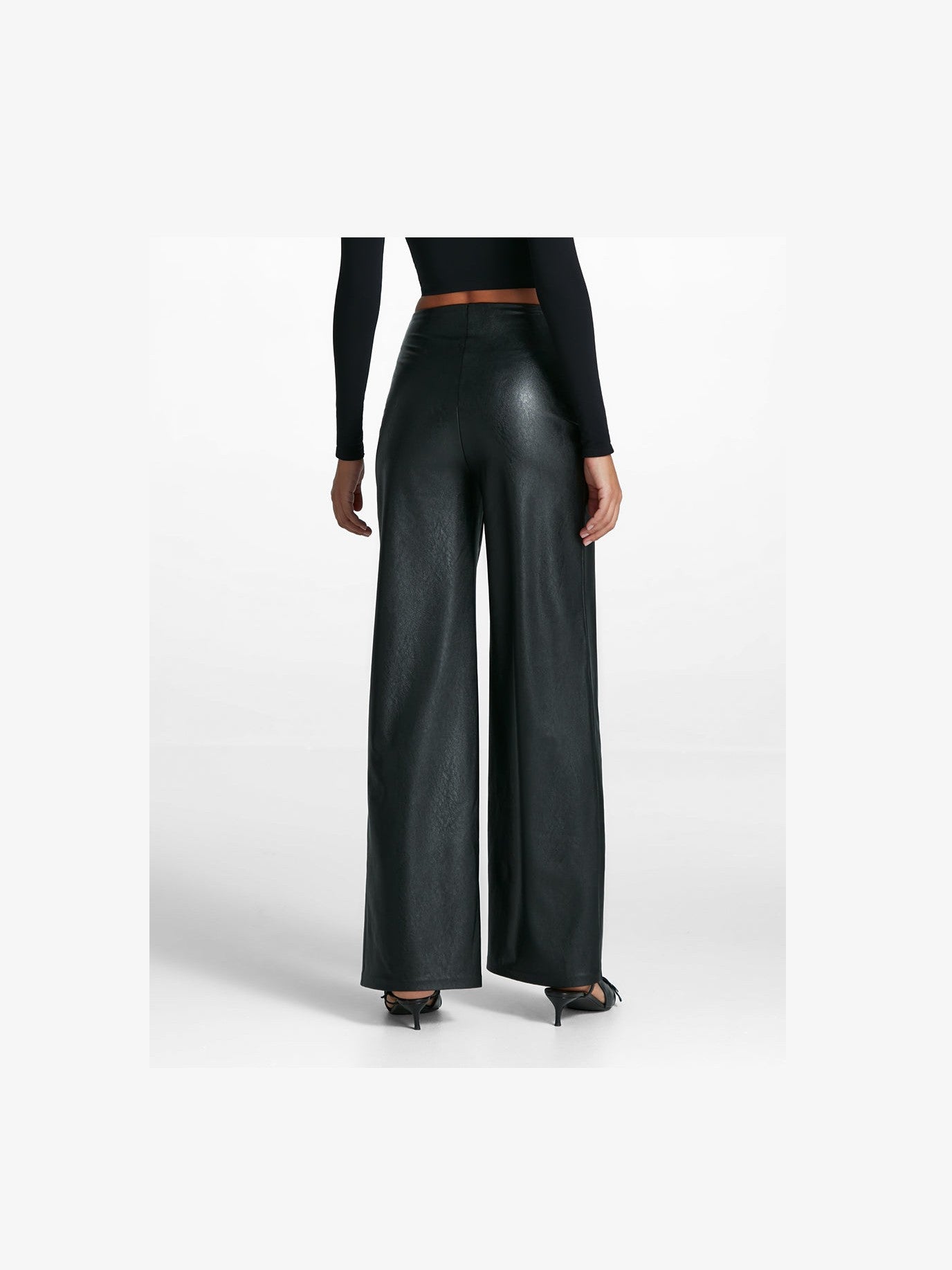 Faux Leather Wide Leg Pant