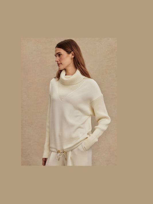 Hannah Cowl Neck Sweater - Egret