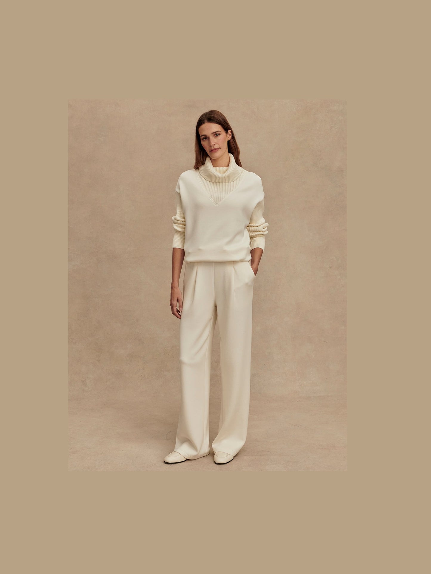 Extra Wide Leg Pant 29.5 - Egret