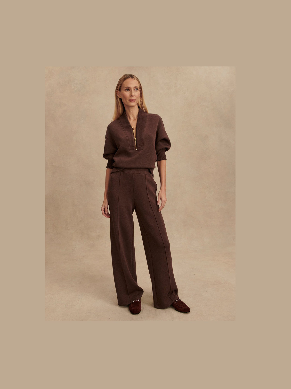 The Wide Leg Pant 30 - Coffee Bean