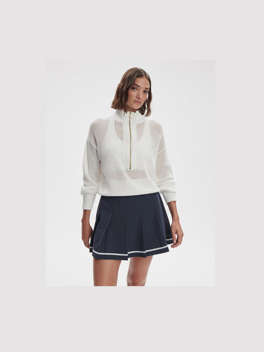 Aurora Half Zip Knit - White