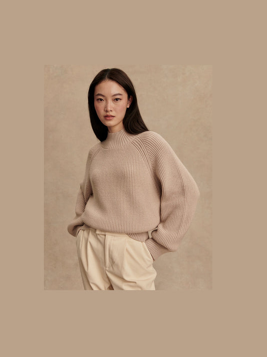 Martina High Neck Ribbed Sweater