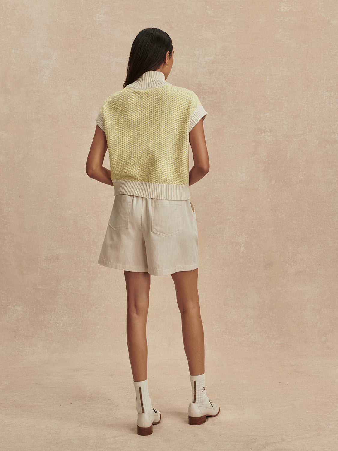 Fowley Knit Top - Snow White/ Limeade