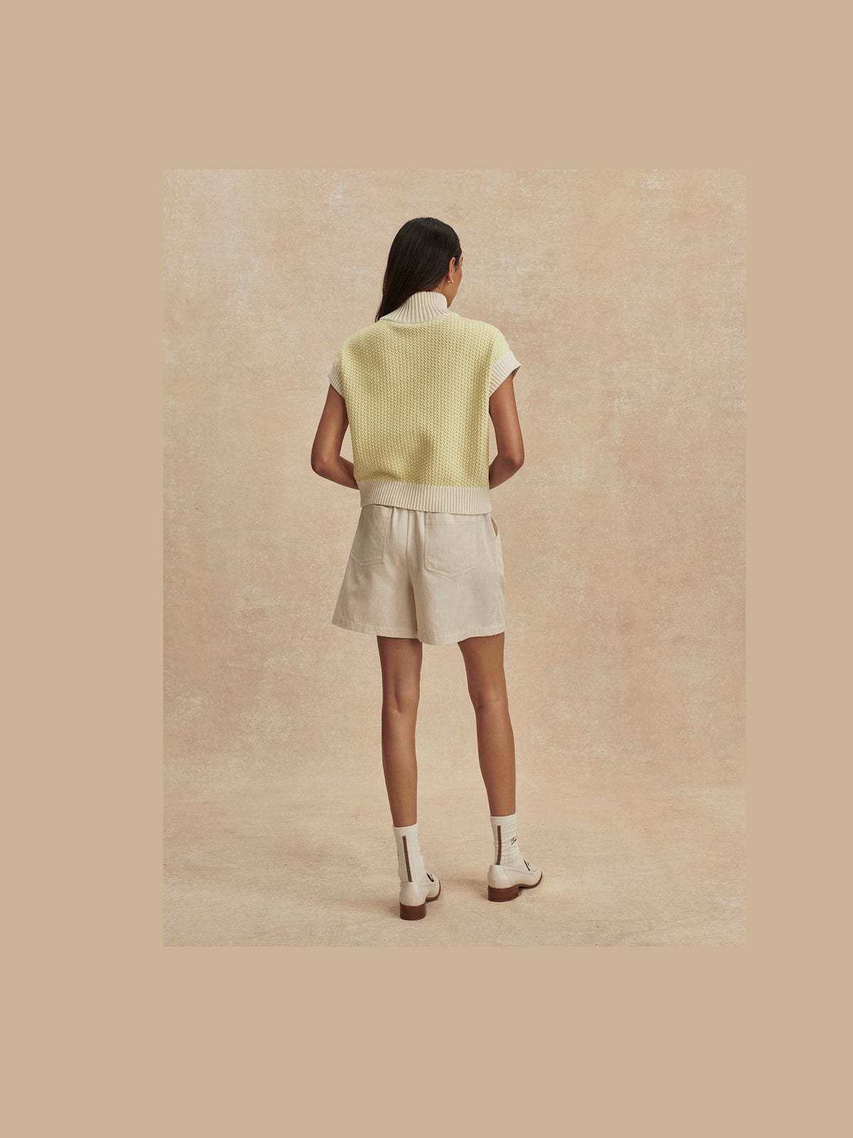 Fowley Knit Top - Snow White/ Limeade