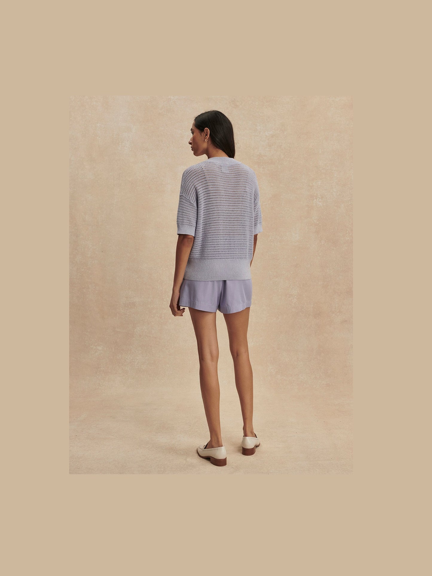 Callie Short Sleeve Knit Top - thistle down