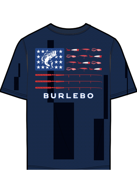 Youth Short Sleeve Fishing USA - Heather Navy