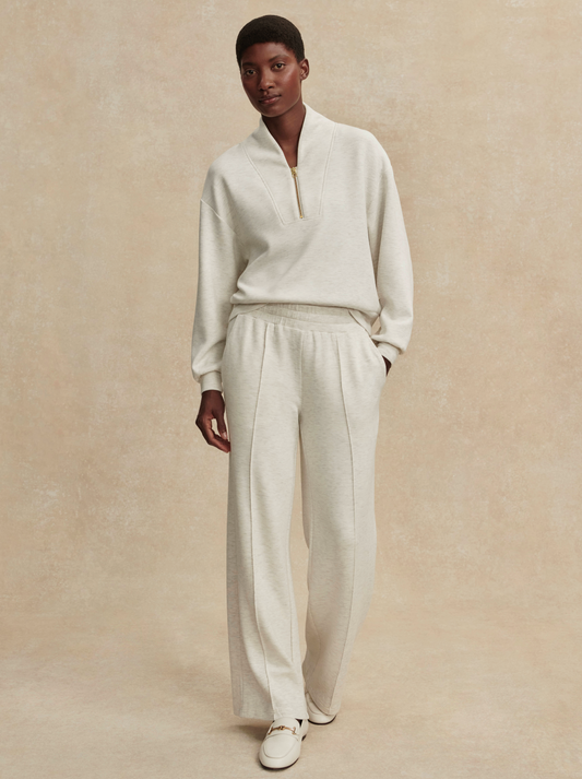 The Wide Leg Pant 30 - Ivory Marl