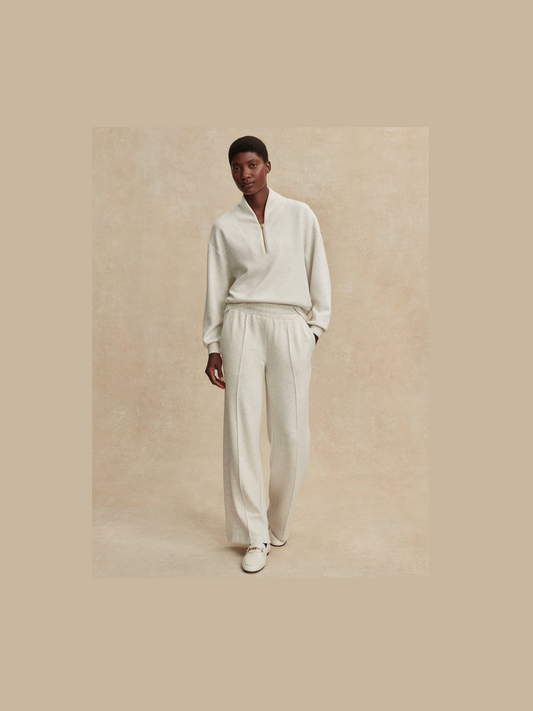 The Wide Leg Pant 30 - Ivory Marl