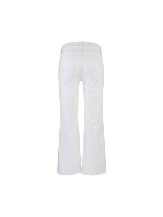 KELSEY HIGH RISE FAB ANKLE FLARE RAW HEM - White
