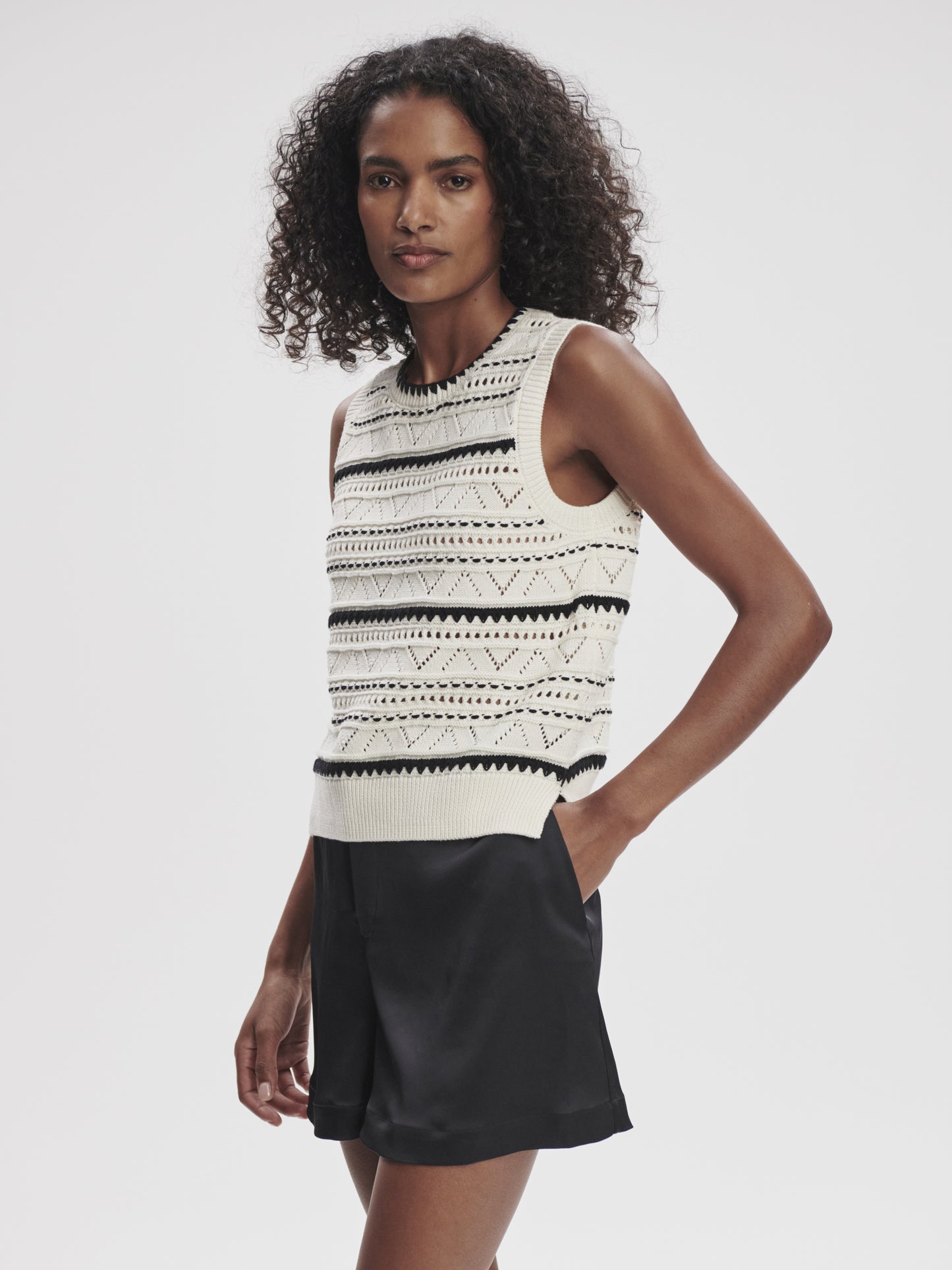 Athena Pointelle Knit Vest