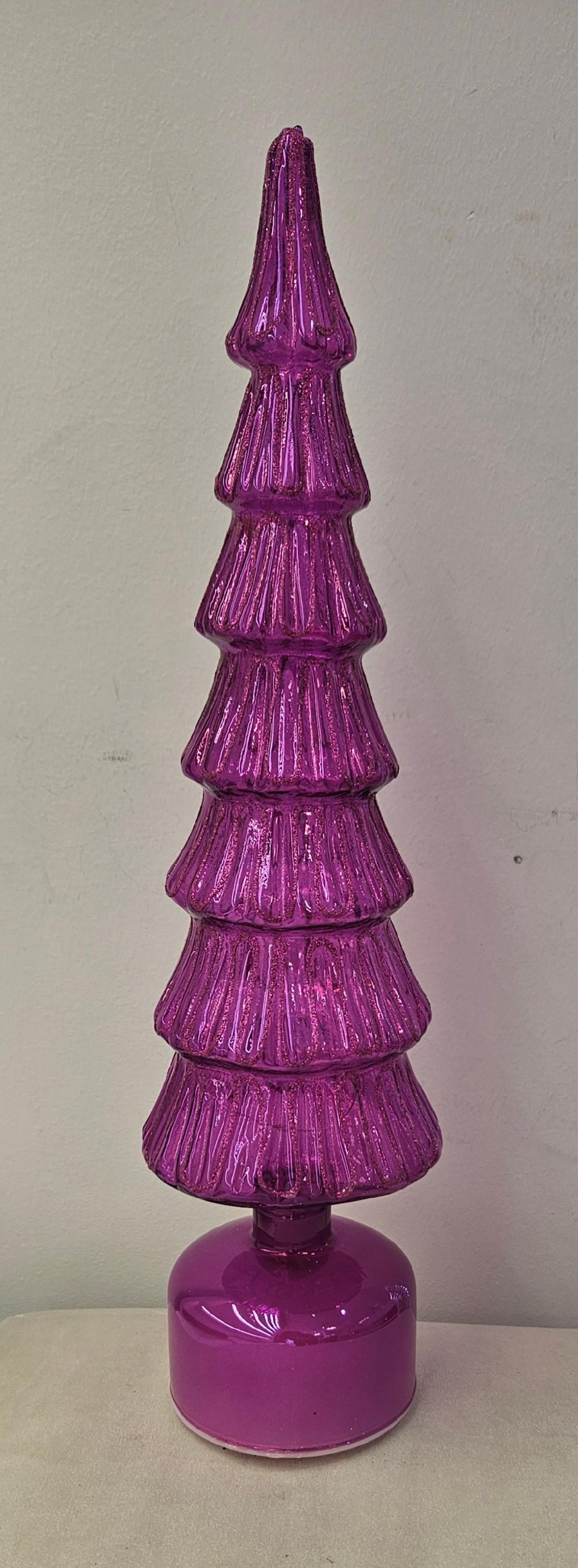 Revolving Lighted Glass Trees