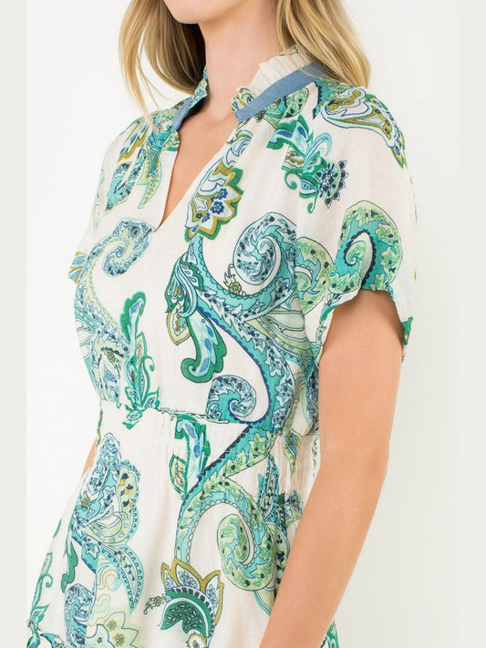 Printed Smock Waist Dress