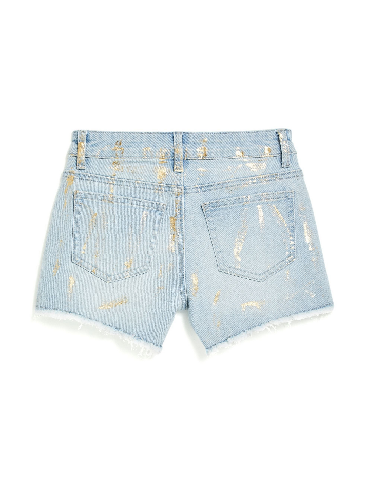 Foil Splattered Fray Hem Short - Brittany