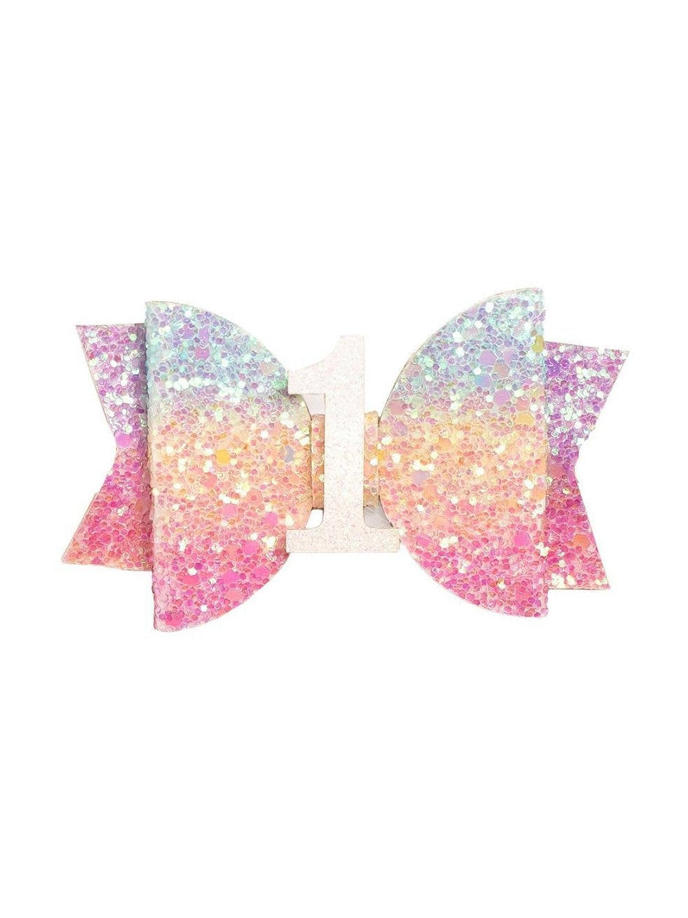 Pastel Rainbow #1 Clip - Kids Birthday Hair Clip