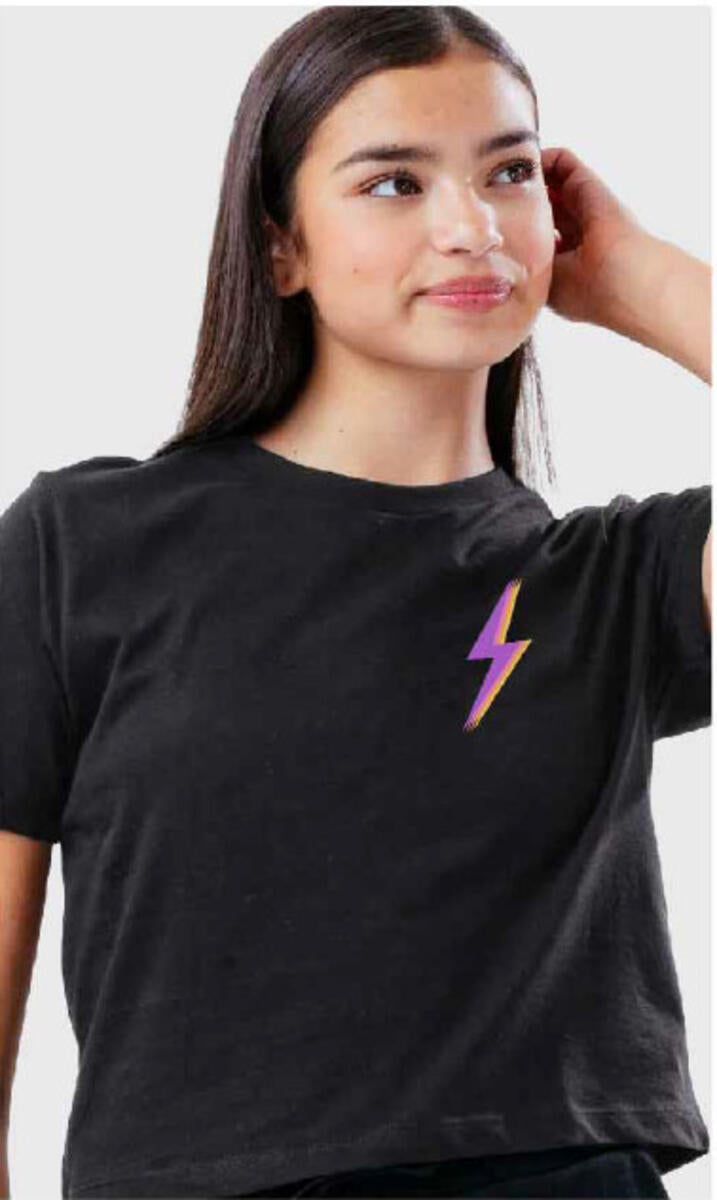 LIGHTENING Emb Crop Tee