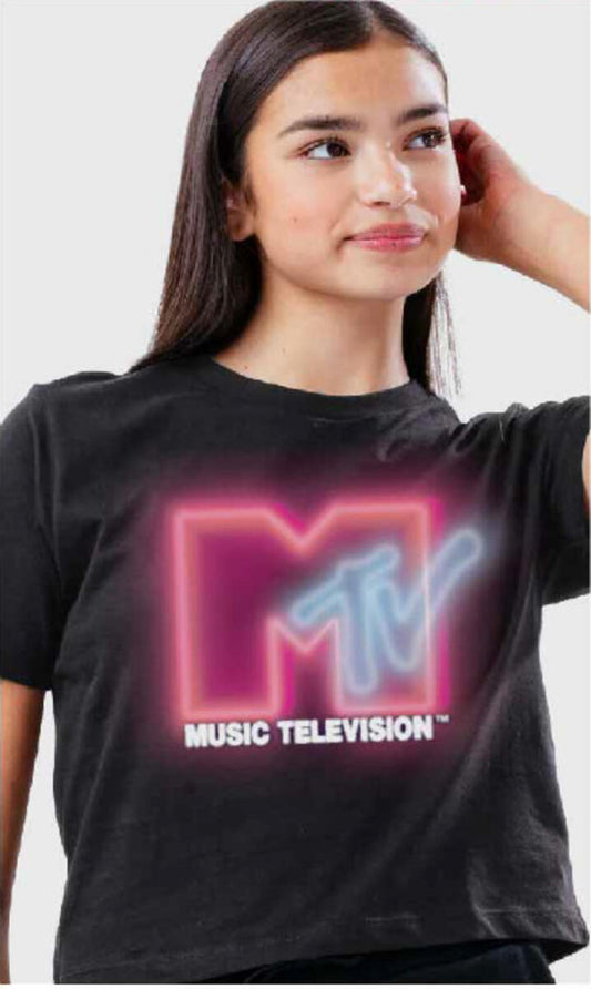 MTV NEON LOGO Crop Tee