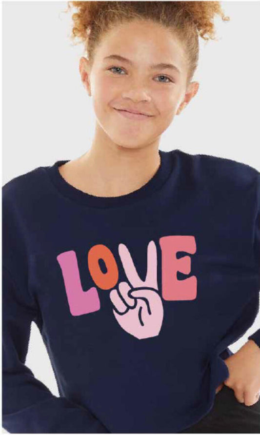 PEACE LOVE Crop Sweatshirt