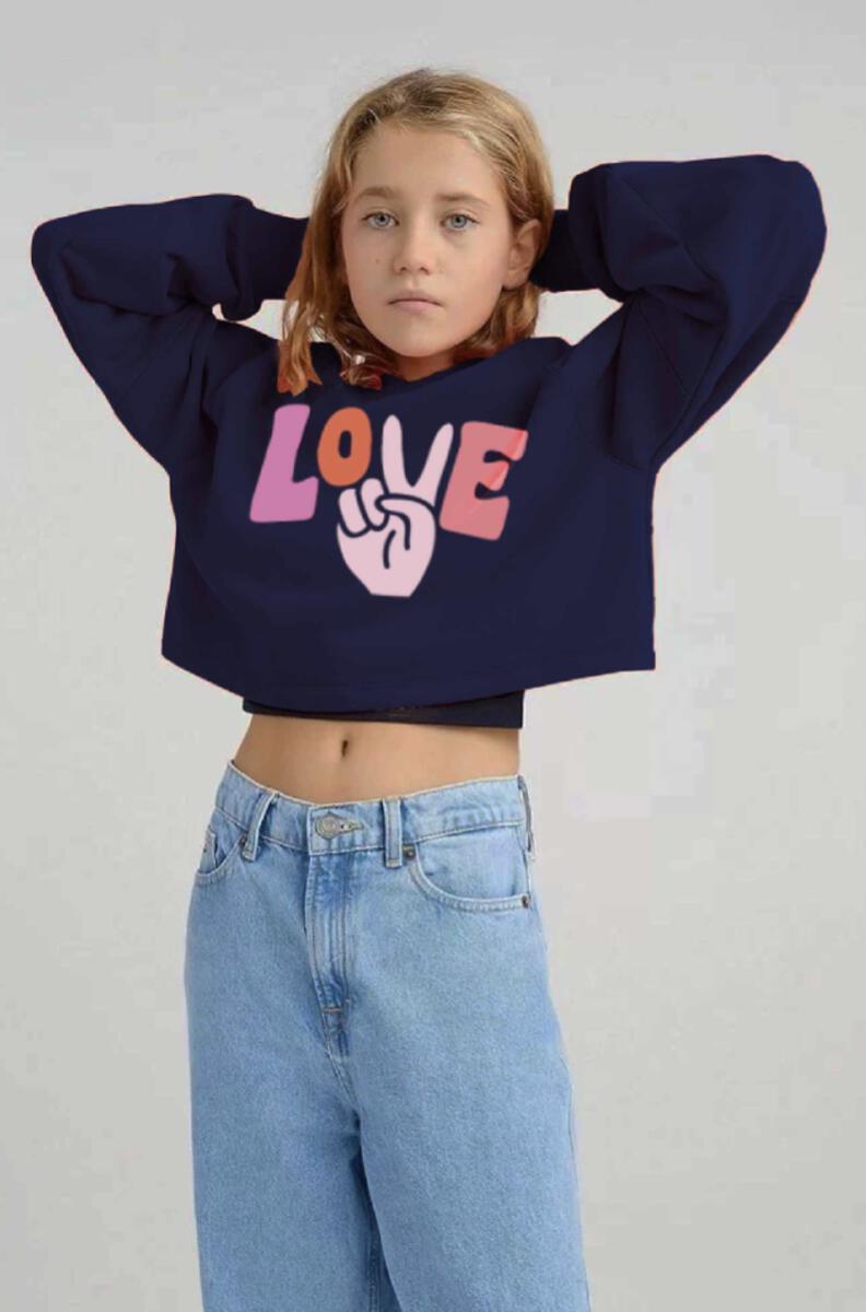 PEACE LOVE Crop Sweatshirt