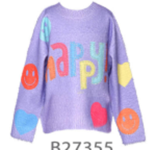 Happy Print Sweater