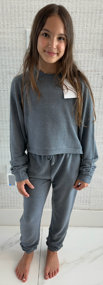 Cuddle Soft Crew Neck High/Low Side Slit