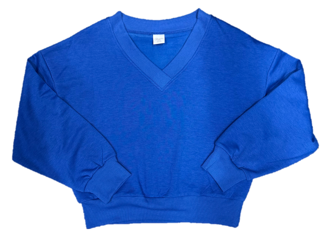 V Neck Cloud Sweatshirt - Blueberry