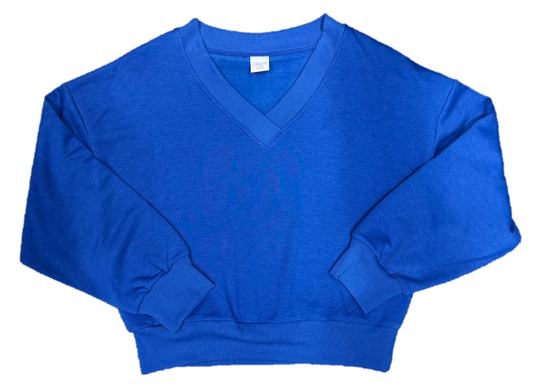 V Neck Cloud Sweatshirt - Blueberry