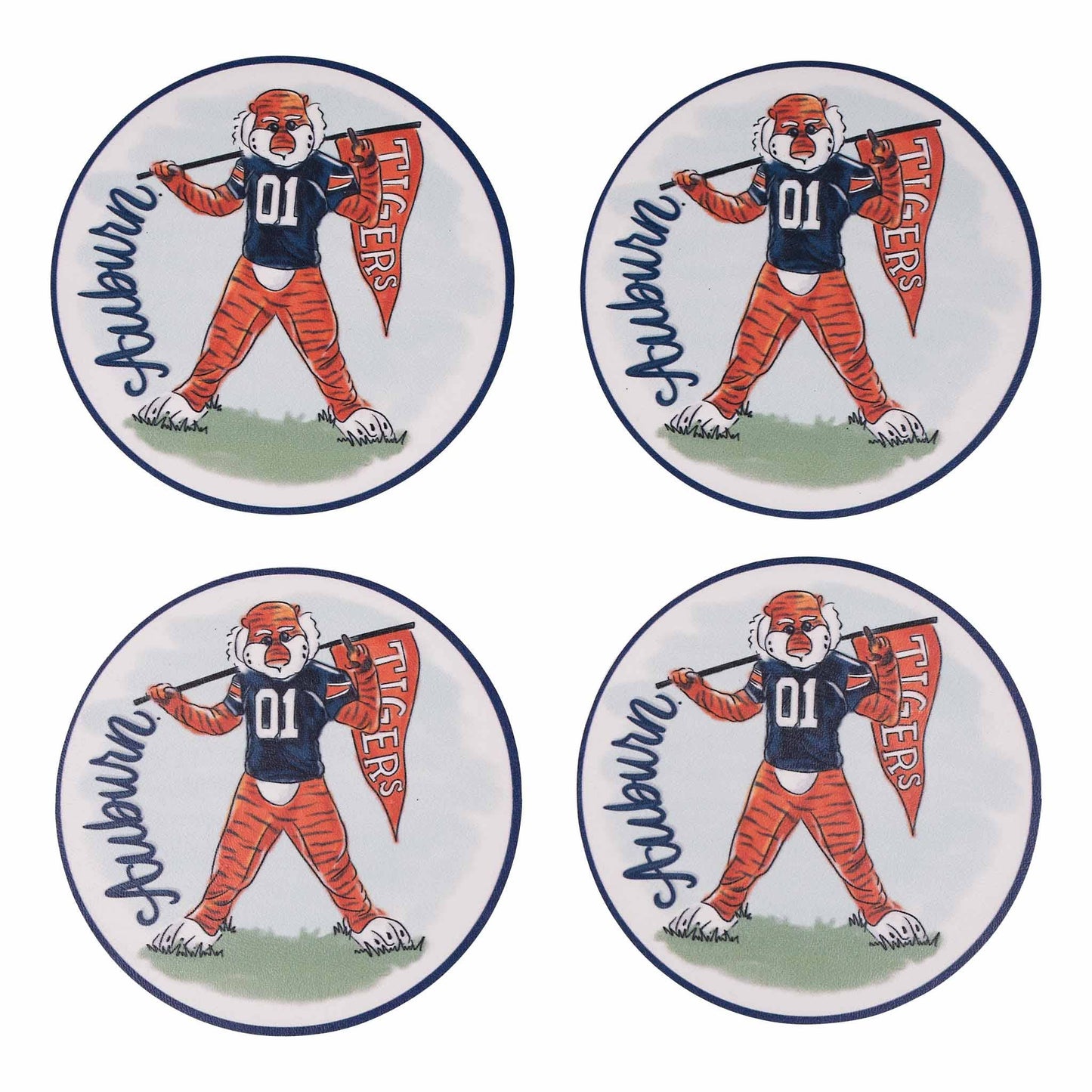 Auburn Mascot Coaster Set/4